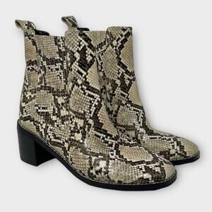 Nordstrom Leather Snakeskin Heeled Booties Size 7